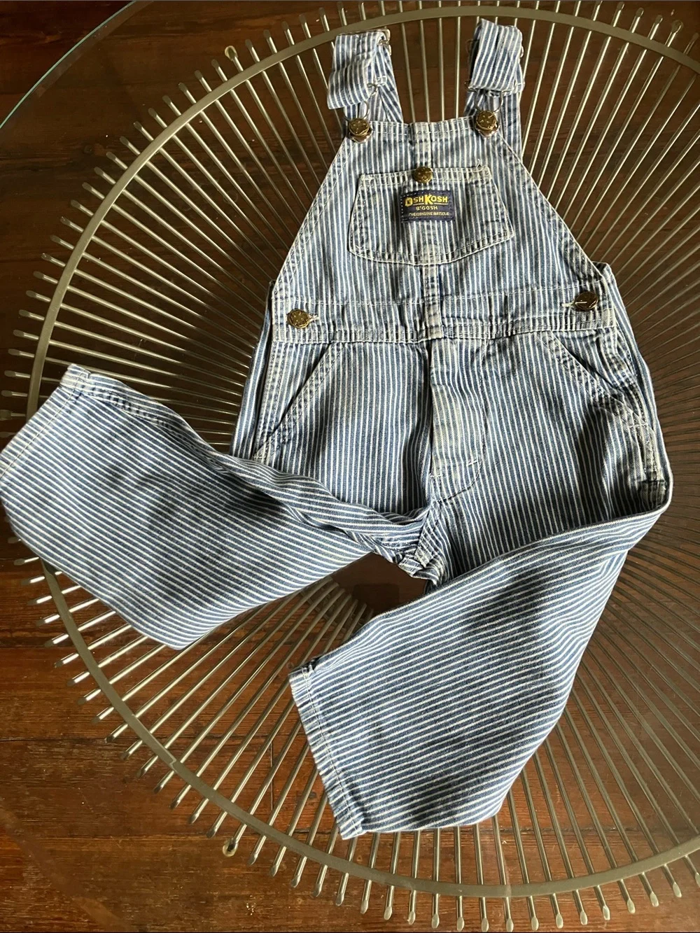 Vintage OshKosh hickory stripe overalls size 3T